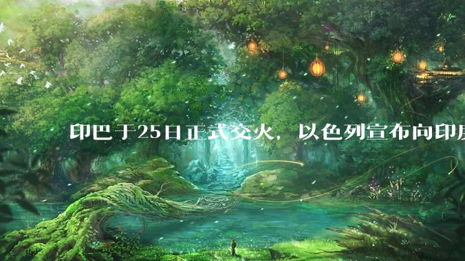 印巴于25日正式交火，以色列宣布向印度提供***，胡赛武装宣布将会袭击印度航母，如何看待当前局势？
