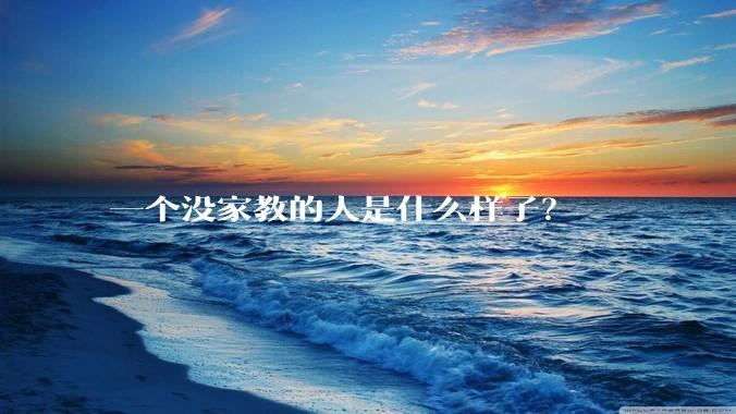 一个没家教的人是什么样子？